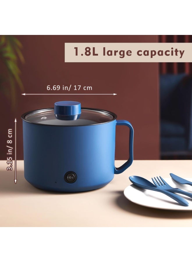 Arabest Electric Ramen Cooker Hot Pot Electric Dual Power Noodle Cooker, Boil Dry Protection, Nonstick, Multifunctional Lazy Pot for Cooking Pasta, Noodles, Egg - Image 4